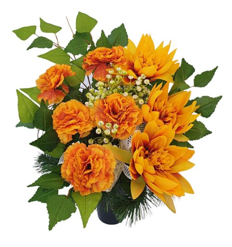 BUKIET WKŁAD DO WAZONU KWIATY NA CMENTARZ WZÓR JESIENNY