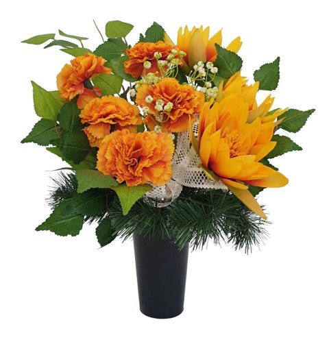 BUKIET WKŁAD DO WAZONU KWIATY NA CMENTARZ WZÓR JESIENNY