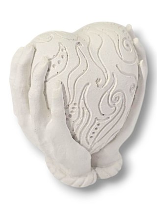 GIPSOWA FIGURKA SERCE W DŁONIACH DO MALOWANIA FARBKAMI NA ZAJĘCIA PLASTYCZNE DLA DZIECI