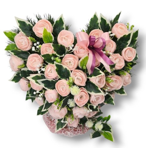 Stroik pięknych sztuchnych kwiatów na cmentarz grób Wszystkich Świętych