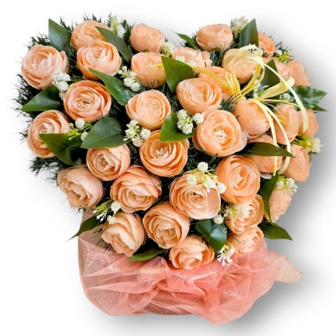 Stroik pięknych sztuchnych kwiatów na cmentarz grób Wszystkich Świętych