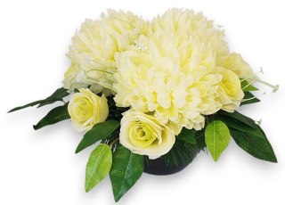 Stroik pięknych sztuchnych kwiatów na cmentarz grób Wszystkich Świętych