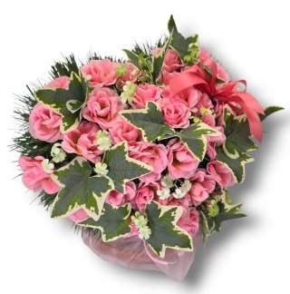 Stroik pięknych sztuchnych kwiatów na cmentarz grób Wszystkich Świętych