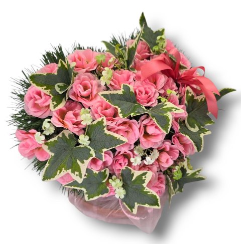 Stroik pięknych sztuchnych kwiatów na cmentarz grób Wszystkich Świętych