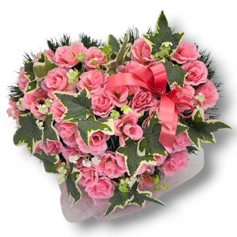 Stroik pięknych sztuchnych kwiatów na cmentarz grób Wszystkich Świętych