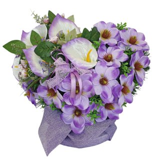 Stroik serce na cmentarz grób kwiaty na wszystkich świętych