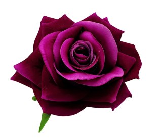 SZTUCZNY KWIAT RÓŻY 8cm FIOLETOWA RÓŻA GŁÓWKA WYROBOWA WELUR