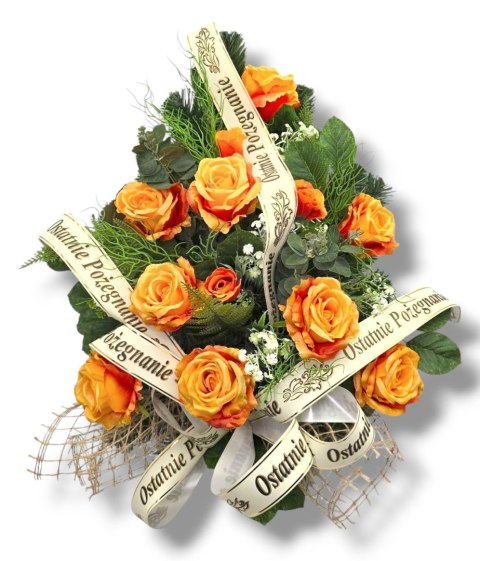 WIĄZANKA POGRZEBOWA NA FLORECIE WIENIEC RÓŻE + WŁASNY NAPIS + wysyłka 24h