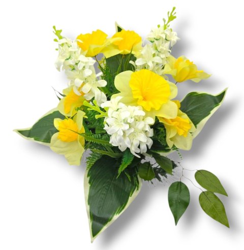 WIOSENNY BUKIET WKŁAD DO WAZONU KWIATY NA CMENTARZ GRÓB POMNIK ŻONKILE