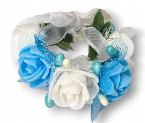 NIEBIESKA RÓŻOWA BIAŁA - DO WYBORU - DEKORACJA NA ŚWIECĘ DO CHRZTU PROFITKA