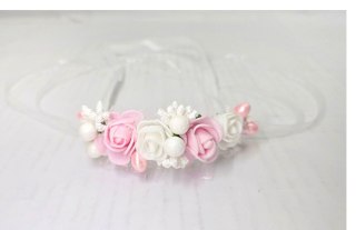 OZDOBA NA ŚWIECE DO CHRZTU PROFITKA DEKORACJA ŚWIECY Z KWIATUSZKÓW