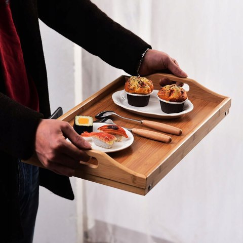 STOLIK ŚNIADANIOWY POD LAPTOPA DO ŁÓŻKA TACA BAMBUSOWA DREWNIANA NA PREZENT