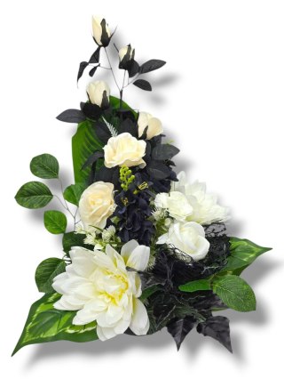 Stroik pięknych sztuchnych kwiatów na cmentarz grób Wszystkich Świętych