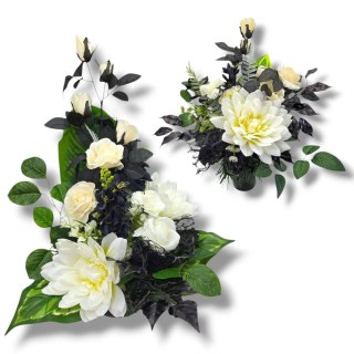 Stroik pięknych sztuchnych kwiatów na cmentarz grób Wszystkich Świętych