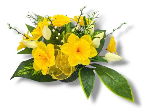 Stroik pięknych sztuchnych kwiatów na cmentarz grób Wszystkich Świętych