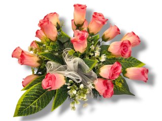 Stroik pięknych sztuchnych kwiatów na cmentarz grób Wszystkich Świętych