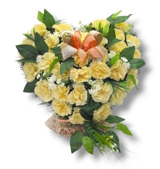 Stroik pięknych sztuchnych kwiatów na cmentarz grób Wszystkich Świętych