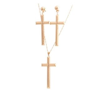 Komplet, duże krzyże, motyw grecki 85