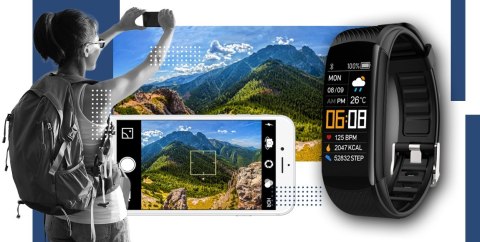 Smartwatch GIEWONT Czarno Granatowy 2 Paski GW200-6