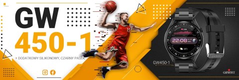 SMARTWATCH GIEWONT GW450-2 Czarny + Dodatkowy Czarny Silikonowy Pasek