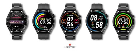 SMARTWATCH GIEWONT GW450-2 Czarny + Dodatkowy Czarny Silikonowy Pasek