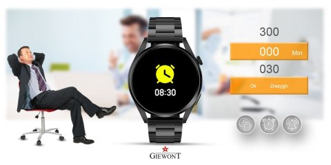 SMARTWATCH GIEWONT GW450-2 Czarny + Dodatkowy Czarny Silikonowy Pasek