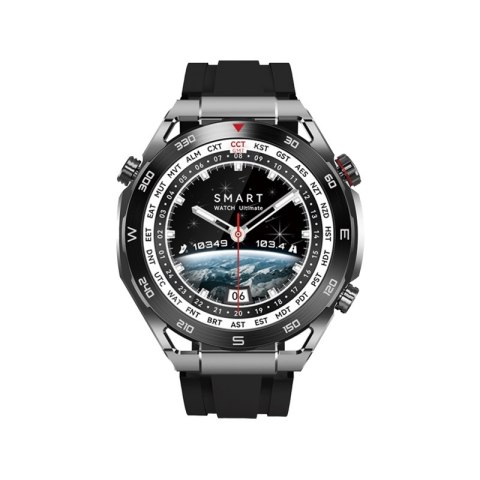 Smartwatch VELTORI VT100-1 + Czarny Pasek Silikonowy + Czarny Eko Skóra