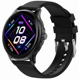 Smartwatch Damski GRAVITY GT12-1 Czarny Pasek Silikonowy + Czarna Bransoleta