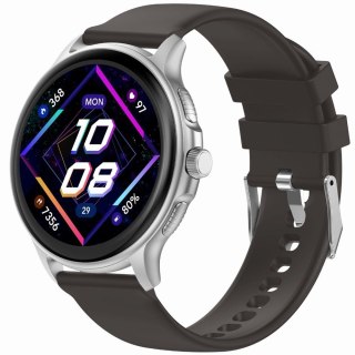 Smartwatch Damski GRAVITY GT12-7 Czarny Pasek Silikonowy + Srebrna Bransoleta