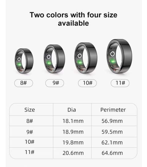 Smart Ring RUBICON R2 Silver SIZE-7(US) SMARUB319