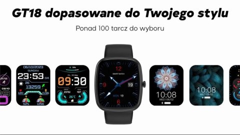 Smartwatch Damski GRAVITY GT18-1 Różowy Pasek Silikonowy + Czarny Pasek