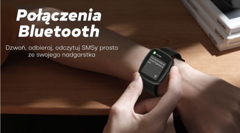 Smartwatch Damski GRAVITY GT18-1 Różowy Pasek Silikonowy + Czarny Pasek
