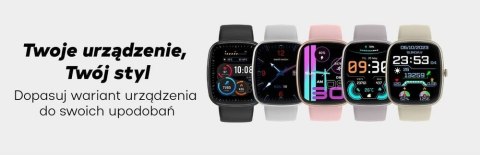 Smartwatch Damski GRAVITY GT18-2 Różowy Pasek Silikonowy + Biały Pasek