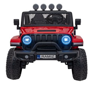 Auto terenowe OFF-ROAD 3.0 dla dzieci Czerwony + Pilot + Wolny Start + Pasy + Audio LED
