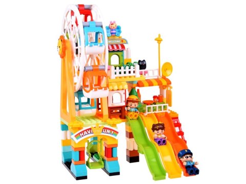 Duże kolorowe Klocki Wesołe Miasteczko Plac zabaw zjeżdżalnie 235el ZA5588
