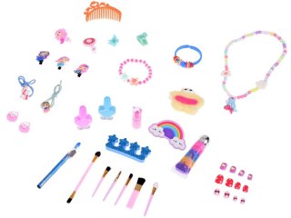 Duży zestaw piękności SYRENKA Cienie Lakiery Spinki Gumki do włosów ZA5574