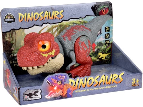 Ruchomy DINOZAUR Tyranozaur Rex Dźwięk + światło CZERWONY ZA5589