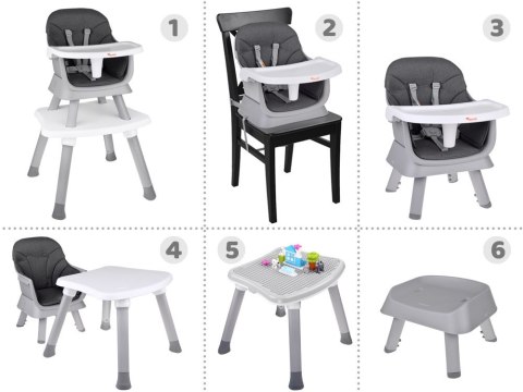 Wielofunkcyjny fotelik Krzesełko do karmienia Zestaw 6w1 dla dzieci ZA5664